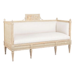 Early 19th Century Swedish Gustavian Pine Bench Settee For Sale
