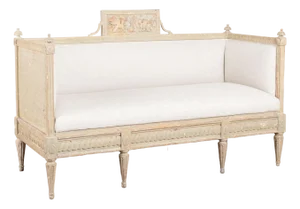 Early 19th Century Swedish Gustavian Pine Bench Settee