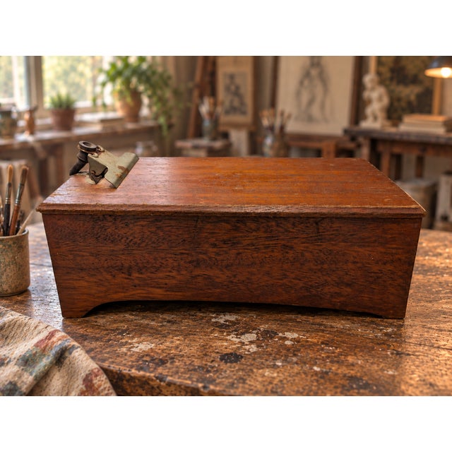 1950s Vintage Stempco Dallas Oversized Wood Storage Clipboard & Industrial Office File Box For Sale - Image 5 of 11