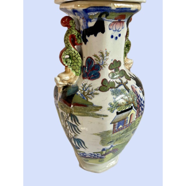 Antique Mason Chinoiserie Urn With Lid For Sale In Houston - Image 6 of 8