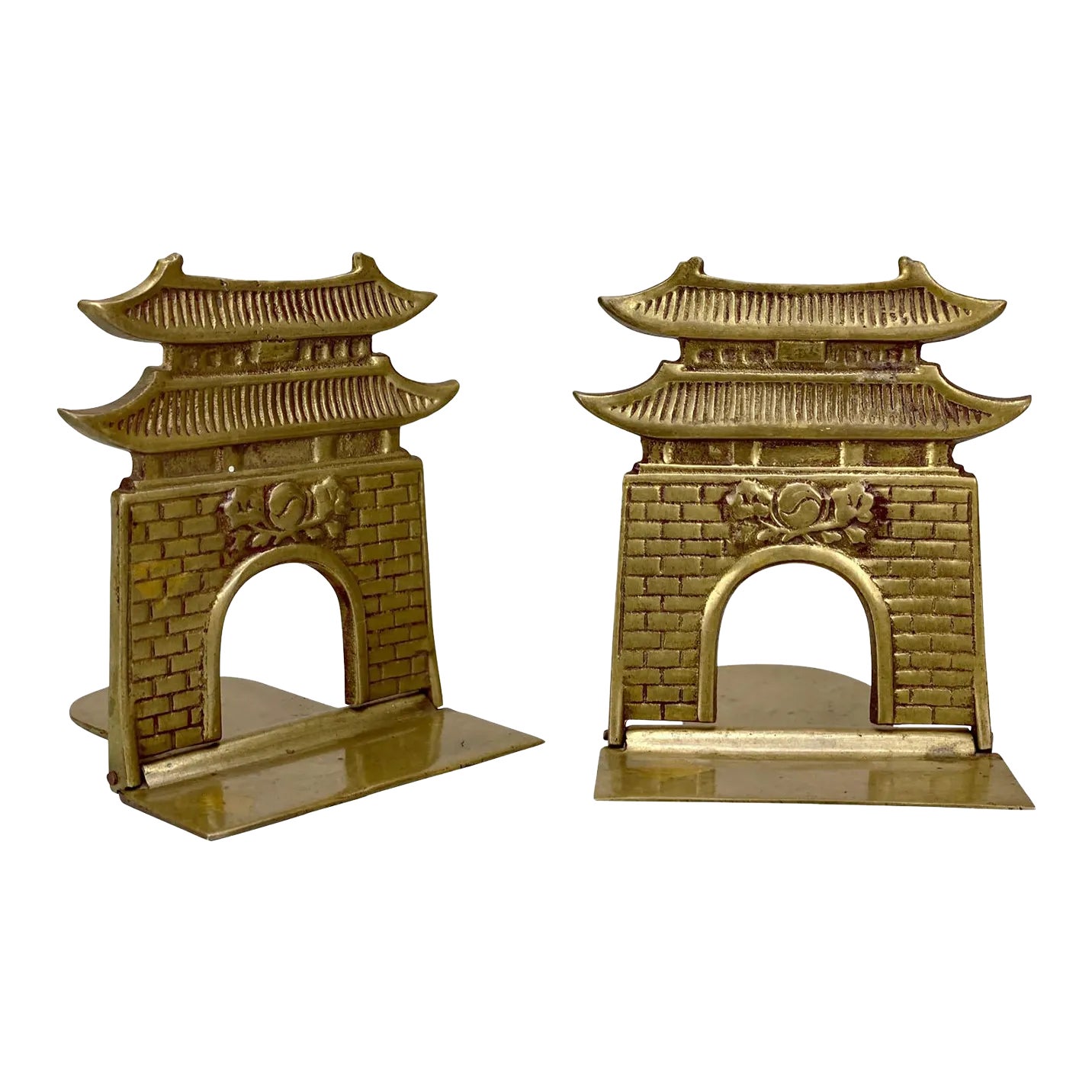 Mid-Century Hollywood Regency Brass Chinese Pagoda Bookends - a Pair ...