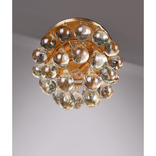 Small Murano Glass Tear Drop Flush Mount Chandelier from Palwa, Germany, 1960s For Sale - Image 4 of 8