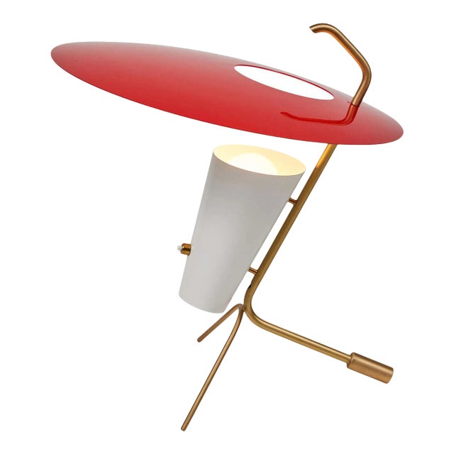 Pierre Guariche G24 Table Lamp in Red and White for Sammode Studio For Sale