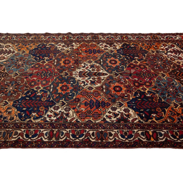 1960s Multicolor Persian Bakhtiari Wool Rug With Allover Pattern For Sale - Image 5 of 9