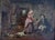 Rustic Antique 19th Century Oil Painting Rustic Cottage Interior Husband Wife & Dog For Sale - Image 3 of 12