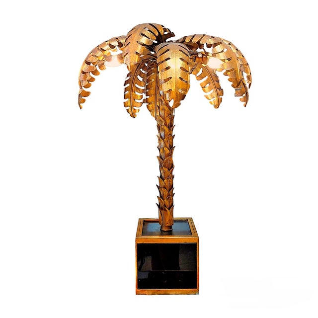 1970s Palm Tree Lamp from Maison Jansen, 1970s For Sale - Image 5 of 5