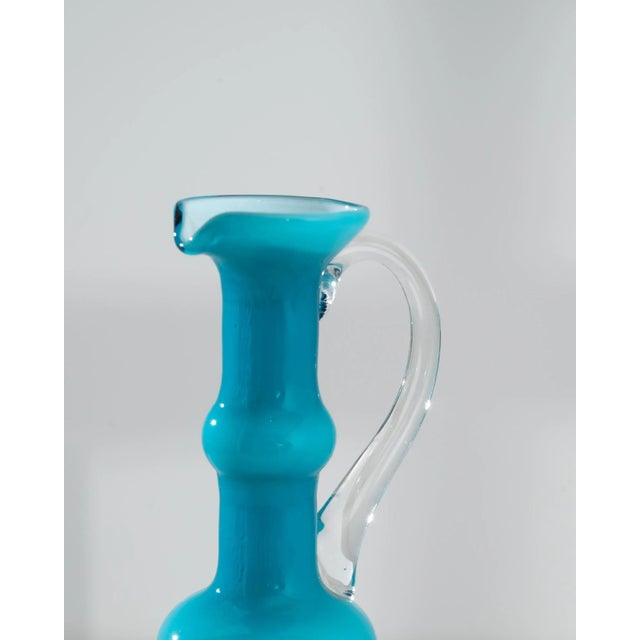 Mid 20th Century 1960s Italian Blue Glass Jug For Sale - Image 5 of 8