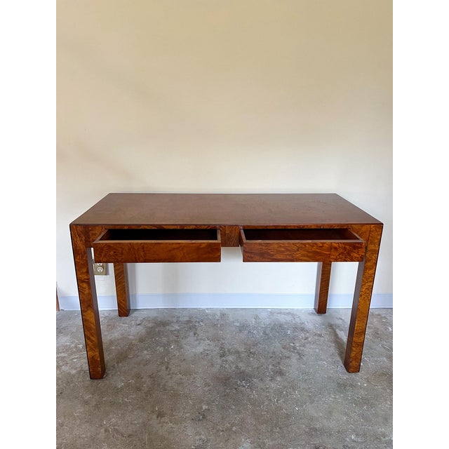 1970s Italian Burl-Wood Parsons Console/Desk | Chairish