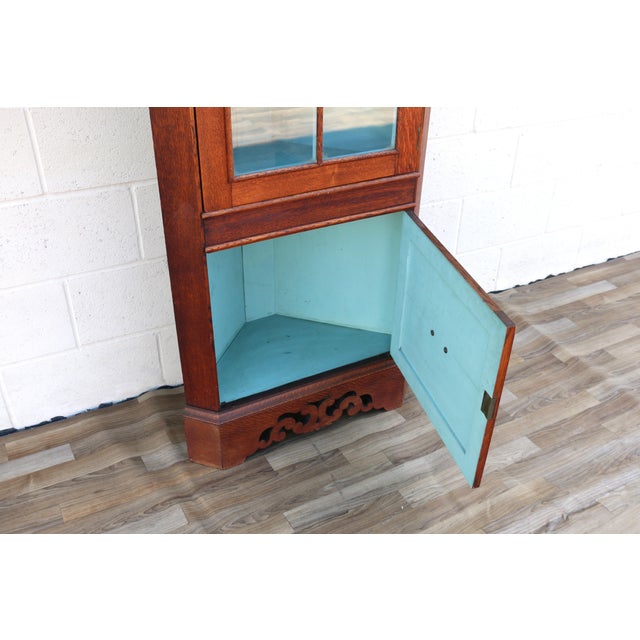 Antique 1920s English Oak Corner Cabinet by Walter Skull & Son Ltd. For Sale - Image 14 of 18