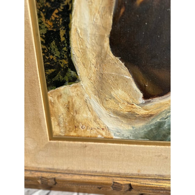 Original, hand-painted oil portrait featuring a powerful, contemplative figure wrapped in flowing drapery. The artist’s...