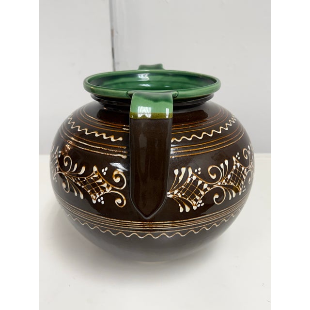 Late 20th Century Hungarian Folk Art Double-Handled Pottery Vessel, Vintage For Sale - Image 5 of 12
