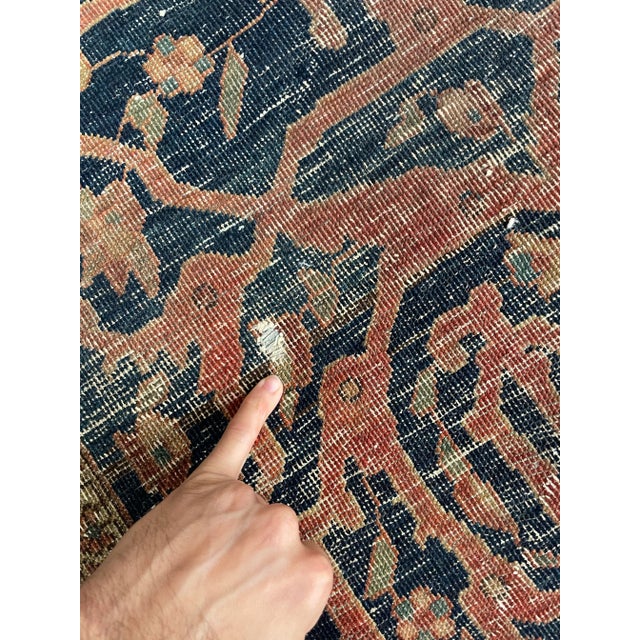 Textile Antique Ferahan Sarouk Rug 10.6 X 13.9 For Sale - Image 7 of 10
