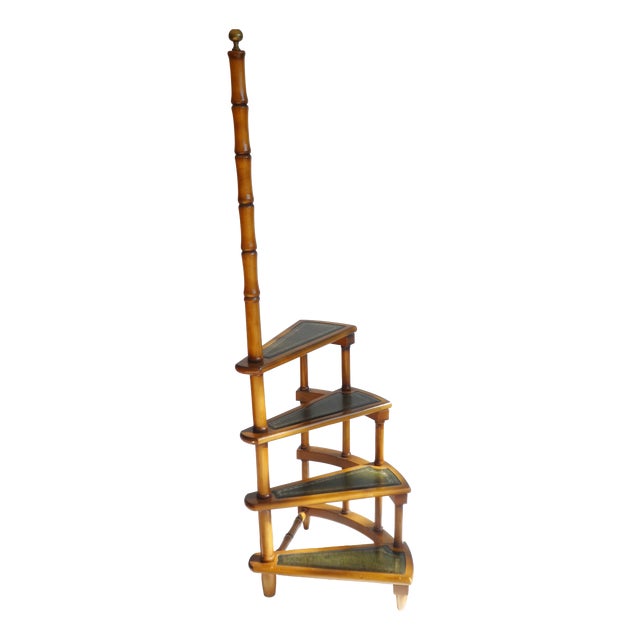 Victorian Wooden Library Staircase, 1960s For Sale