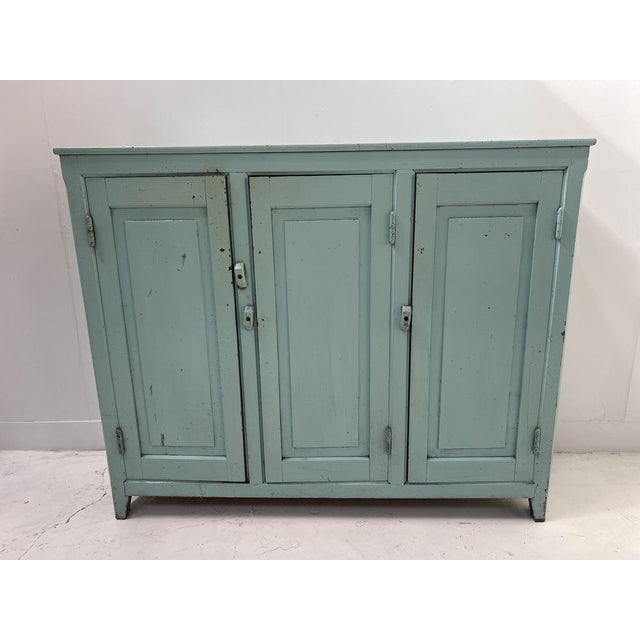Parisian Kitchen Buffet with Three Doors in Patinated Beechwood For Sale - Image 6 of 11