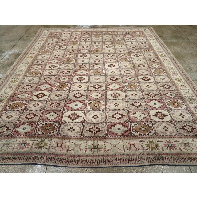 A wool pile with symmetric knots on a wool foundation, this large Anatolian piece displays a repeated 'Memling gul'...