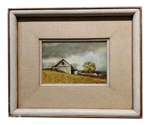 Richard Schlecht - Farm House in Maine Landscape - Oil Painting