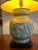 1960s Large Vintage Mid-Century Modern Chinoiserie Chinese Bamboo Ceramic Table Lamp With Shade Black Sea Foam Green For Sale - Image 5 of 13