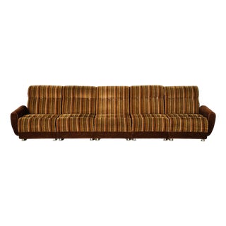 Vintage Velvet Modular Sofa, 1960s, Set of 5 For Sale