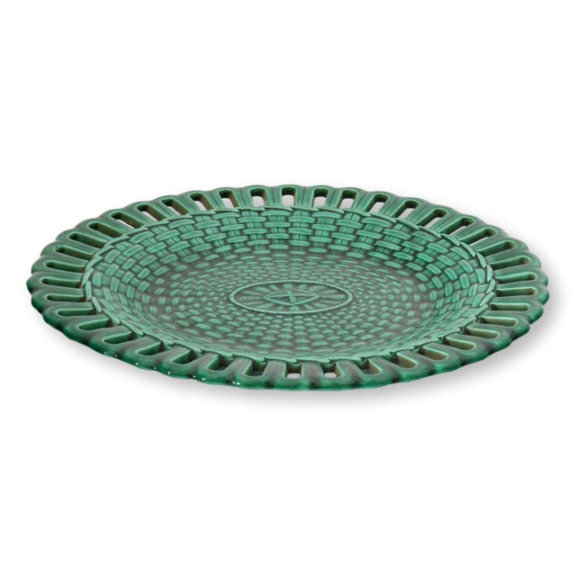 English Antique Wedgwood Majolica Basket Plate For Sale - Image 3 of 3