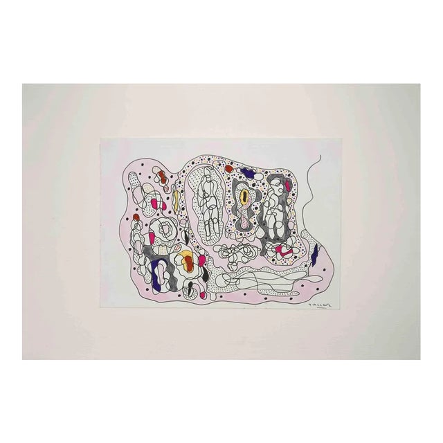 Maurizio Gracceva, Composition, Original Ink and Watercolor, 2010 For Sale