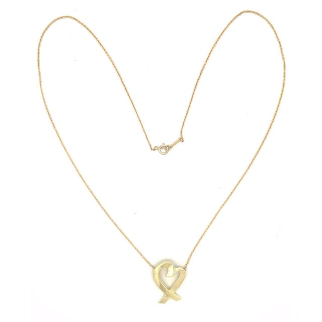 Contemporary Tiffany & Co. Picasso Gold Necklace Loving Heart 18k Yellow For Sale - Image 3 of 8