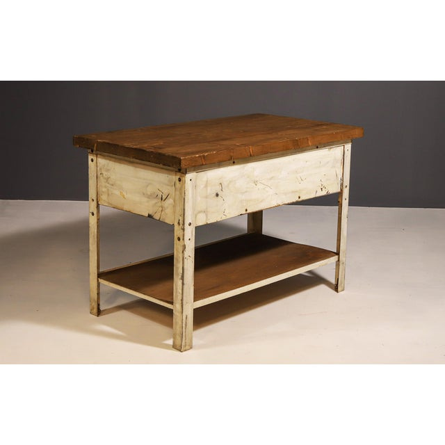 Industrial Iron Kitchen Table, Former Czechoslovakia, 1950s For Sale - Image 6 of 8