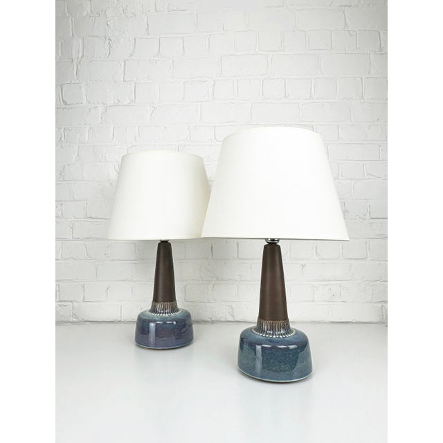1970s Large 1080-3 Stoneware Table Lamps by Einar Johansen for Søholm, Denmark, 1960s, Set of 2 For Sale - Image 5 of 17