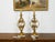 Pair of French Midcentury Gilt Metal Table Lamps with Scrolls and Fleur de Lys For Sale - Image 4 of 8