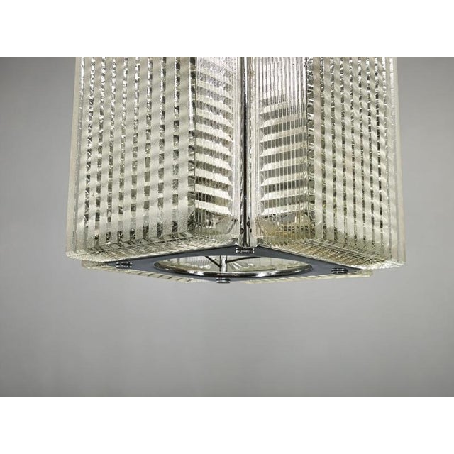 Vintage Pendant Lights in Chrome and Textured Glass from Napako, 1970s, Set of 2 For Sale - Image 10 of 15