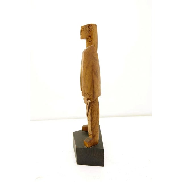 1970s Hand-Carved Wooden Sculpture in the Cubist Style For Sale - Image 5 of 12