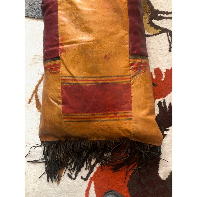 Tuareg Leather Tent Cushion, 1960s For Sale - Image 6 of 12