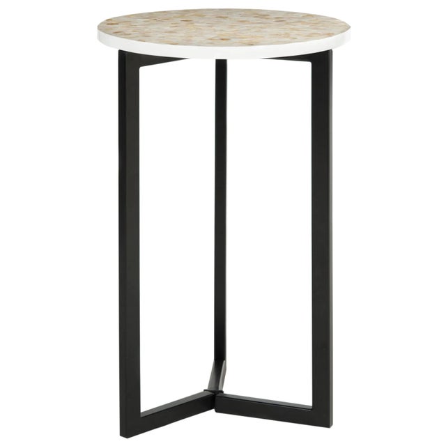 Round End Table in Cream For Sale - Image 4 of 4