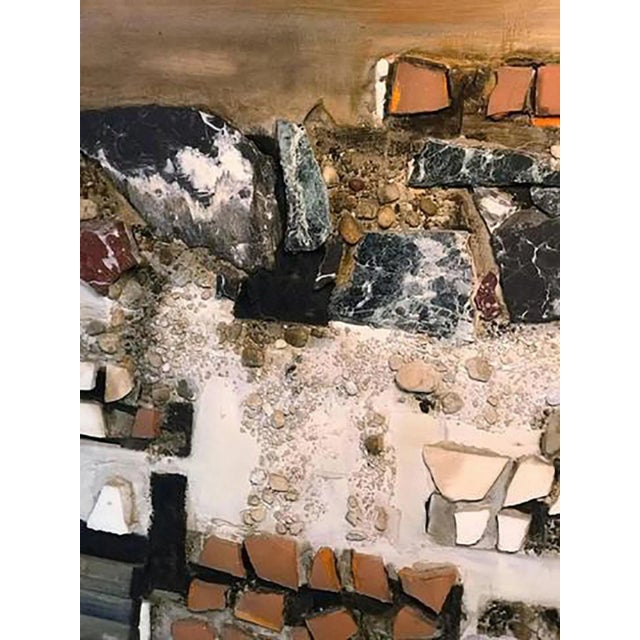 1970s Richard Lee Modern Stone, Wood, Terra Cotta Painted Wall Sculpture For Sale In Philadelphia - Image 6 of 9