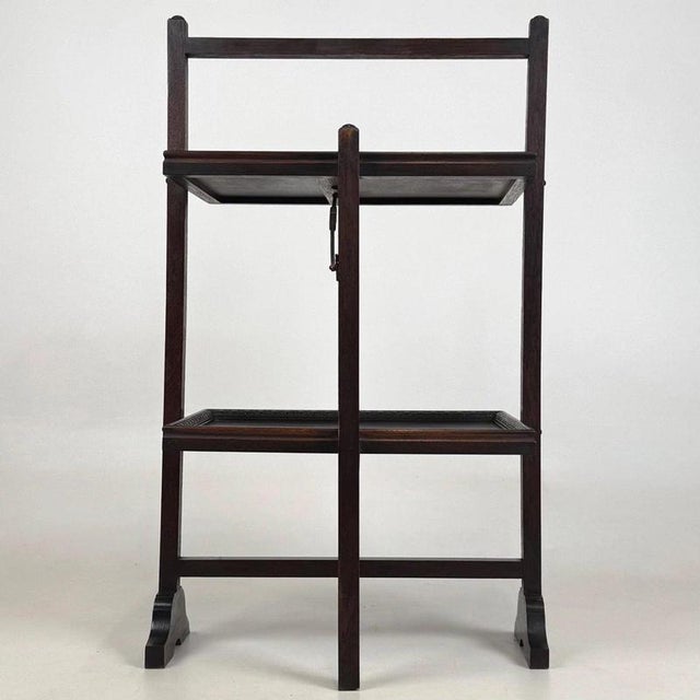 Brown Antique Edwardian Oak Folding Tray Stand, 1910 For Sale - Image 8 of 16