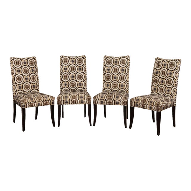 Modern Custom Upholstered Dining Chairs - Set of 4 For Sale