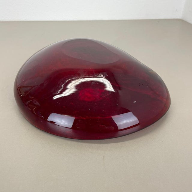 Red Murano Glass Shell Bowl with Gold Dust, Italy, 1970s For Sale - Image 14 of 18