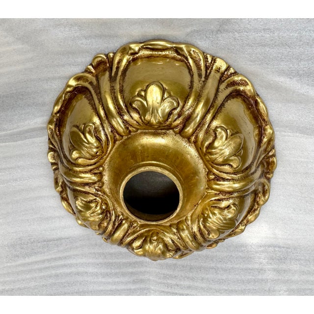 Persimmon Large 1980s 12-Light Empire Style Chandelier With Alabaster Bowl For Sale - Image 8 of 12