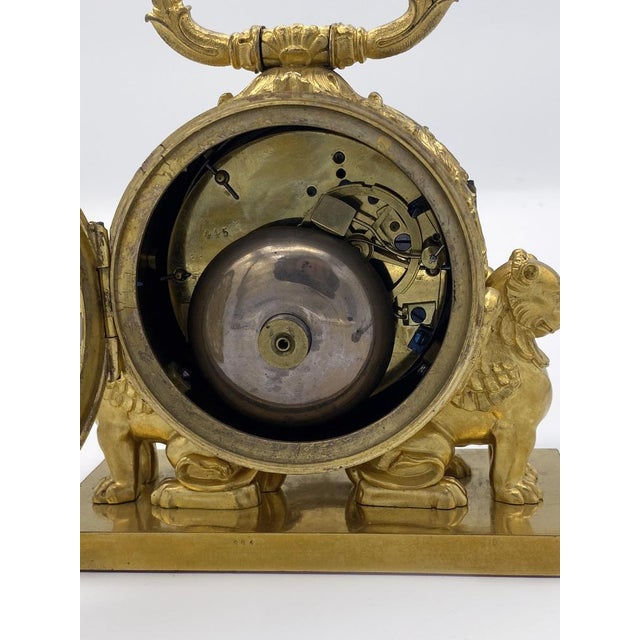 Charles X Travel Officer's Pendule Clock in Gilded Bronze by Le Roy For Sale - Image 14 of 16