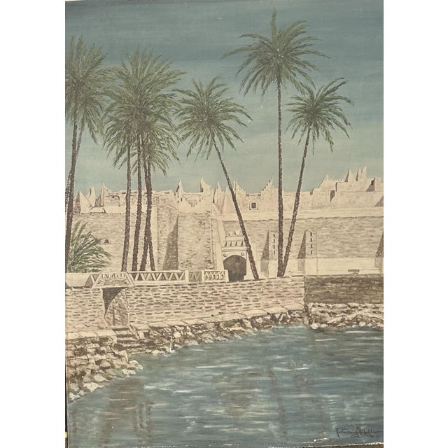 Beige Gadames, Libya, 1945, Oil Painting on Canvas For Sale - Image 8 of 12