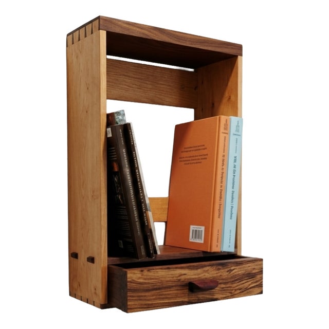 Journey Handmade Dovetailed Wall Bookcase by Giuseppe Deepak Benti For Sale