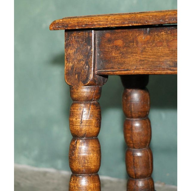 English Oak Bobbin Turned Joint Stool, 1700s For Sale - Image 10 of 18