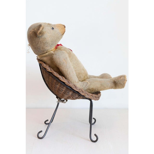Antique American Teddy Bears with Ribbons Sitting in Wicker Chairs, Priced Each For Sale In Atlanta - Image 6 of 15