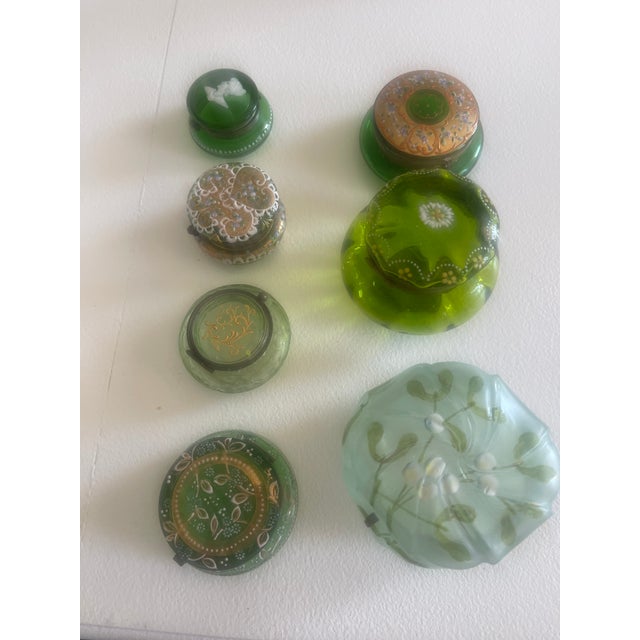 Art Deco 1920s Green Antique Trinket Boxes - 7 Pieces For Sale - Image 3 of 18