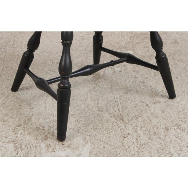 Set of 4 Black Windsor Style Dining Room Chairs For Sale - Image 10 of 18