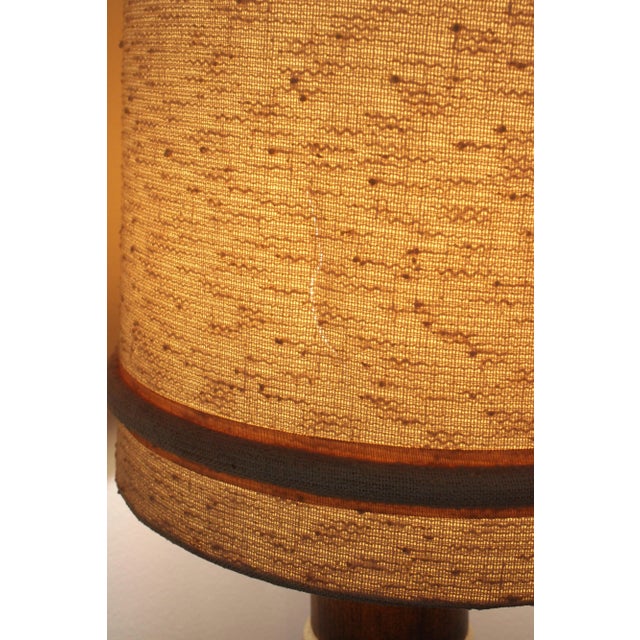 Vintage MCM Brutalist Teak or Walnut Studio Pottery Table Lamp For Sale - Image 4 of 6
