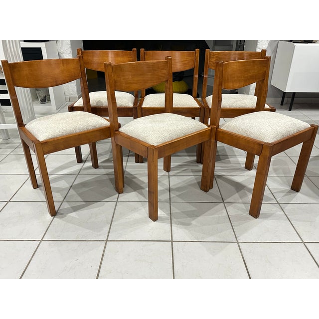 Vintage Orme Chairs attributed to Maison Regain, France, 1980, Set of 6 For Sale - Image 9 of 18