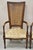 Vintage Hollywood Regency Tall Cane Back Fireside Lounge Armchairs - A Pair For Sale - Image 4 of 11