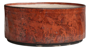 Large Scandinavian Modern Raku-Fired Stoneware Bowl by Inger Rokkjær, 2003