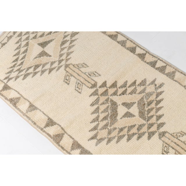 Turkish Mid 20th Century Natural Turkish Kitchen Decor Runner For Sale - Image 3 of 10