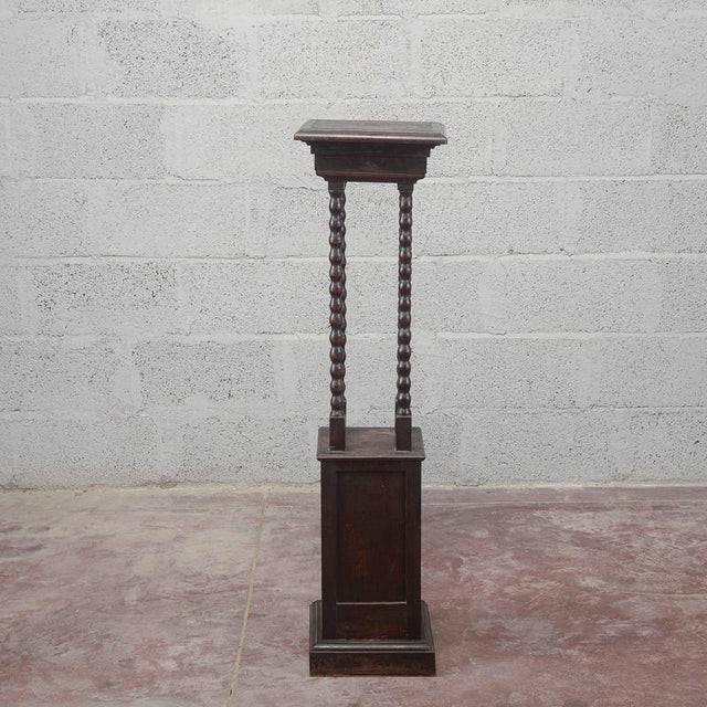 Dark Wood Turned Entrance Plant Stand For Sale - Image 5 of 16